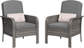 GarveeHome Outdoor Wicker Chairs Set of 2, All-Weather High Back Rattan Patio by GarveeHome