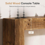 Solid Wood Console Table, 63-Inch Farmhouse Sofa Table Behind Couch - Image 5