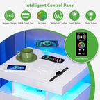 HNEBC Nightstand Set of 2 with Charging Station, Auto LED Night Stand with - Image 4