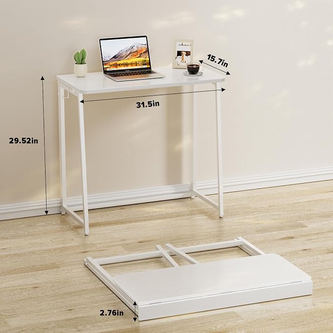 WOHOMO Folding Desk, 31.5" Small Desk - Image 2