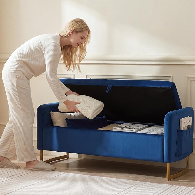 48" End of Bed Bench, Modern Storage Benches - Image 6