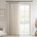 Topfinel 108 Inch Pinch Pleated Linen Curtains 1 Panels, Oatmeal Semi Sheer by Topfinel