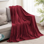 BEDELITE Fleece Blanket Soft Plush Twin Size Blanket Burgundy 60"x80" | Ultra - Image 6