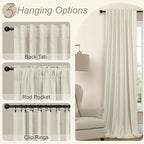 Darkening Curtains for Bedroom 72 Inch Length 2 Panels Coastal Linen Textured - Image 6