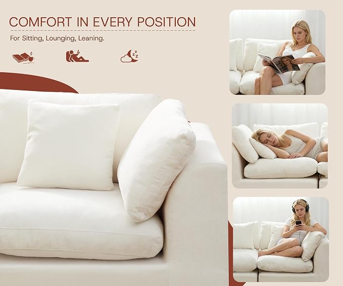 GRUSIGN 79'' Oversized Boneless Cloud Loveseat - Image 9