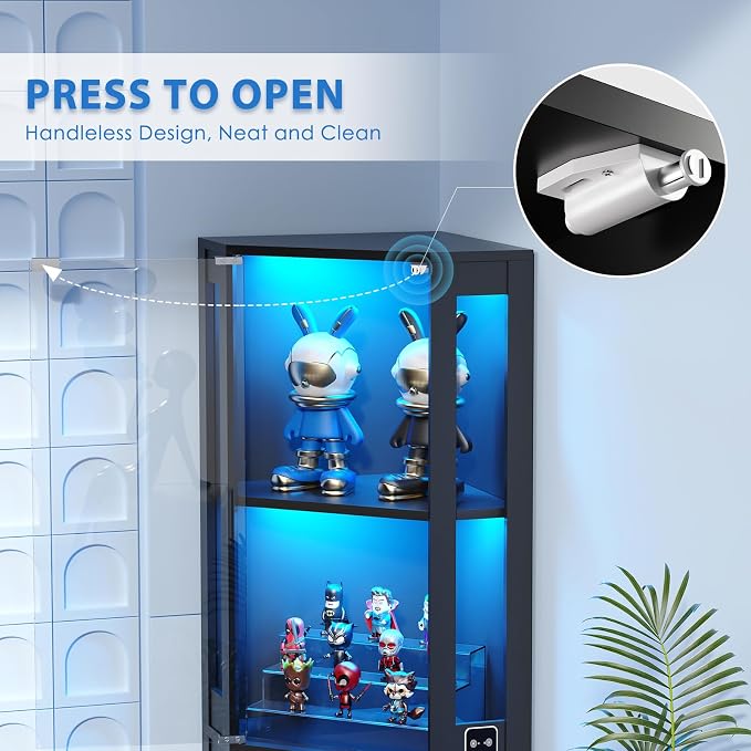 BROTTAR 65" Corner Glass Display Cabinet - Image 4