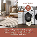 nuLOOM Jeni Beige Checkered Washable Area Rug - Image 3