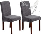 Genina Waterproof Chair Covers for Dining Room Set of 2, Stretch Jacquard by Genina