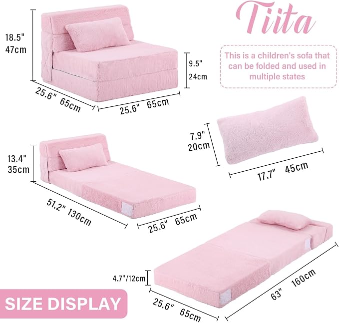 Tiita Convertible Folding Kids Sofa Bed - Image 3