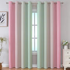 Sage Green and Pink Ombre Blackout Curtains - Image 2