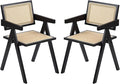 Furlide Rattan Dining Chairs Set of 2, Modern Mid Century Dining Chairs by Furlide