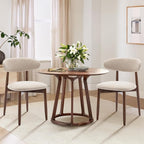 COLAMY Wooden Dining Chairs Set of 2, Modern Fabric Upholstered Kitchen Side by COLAMYHOME
