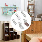 102Pcs Shelf Pins Pegs Kit, 6 Styles Nickel Plated Shelf Support Pegs, - Image 7