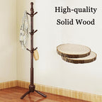 Solid Wood Coat Rack Stand, Vintage Heavy Duty Coat Hanger Stand - Image 2