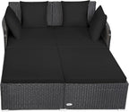 Tangkula Outdoor Rattan Daybed, Wicker Furniture - Image 8