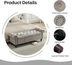 SOFTHION 58.1" Storage Bench Upholstered Chenille End of Bedroom Bed Bench - Image 4