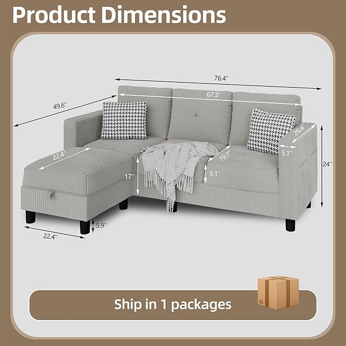 Convertible Sectional Sofa - Image 2