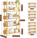 5-Tier Wooden Bookshelf, Modern Open Bookcase - Image 2