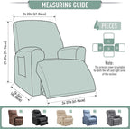TAOCOCO Recliner Cover 4-Pieces, Recliner Stretch Sofa Slipcover, Recliner - Image 6