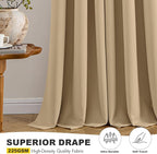 MIULEE Blackout Curtains for Bedroom 2 Panels 40 x 54 Inch Long Taupe Brown | - Image 5