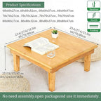 Folding Table, Japanese-Style Household Square Bamboo Tables, Computer Table - Image 2