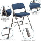 Flash Furniture 4 Pack HERCULES Series Premium Curved Triple Braced & Double - Image 6