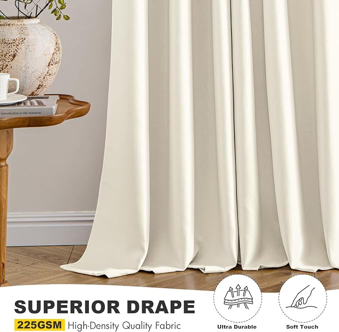 MIULEE Blackout Curtains for Bedroom 2 Panels 40 x 45 Inch Long Birch | Thermal - Image 5