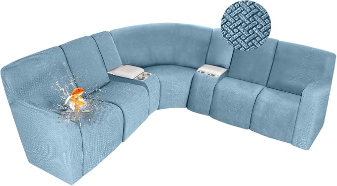ALIECOM 100% Waterproof Recliner Sectional Couch Covers L Shape Stretch Corner by ALIECOM