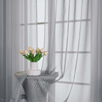 Chyhomenyc Extra Long Light Grey Sheer Curtains 120 Inches Long 2 Panels | - Image 5