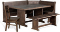 Pemberly Row Farmhouse Wood Kitchen Corner Breakfast Dining Nook Set by PEMBERLYROW