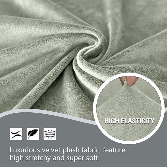 HDCAXKJ Corner Sectional Couch Covers Velvet Stretch L Shape Sofa Cover Soft - Image 3