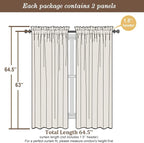 Chyhomenyc Semi Sheer Curtains 63 Inch Length 2 Panels - Image 5