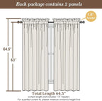 Chyhomenyc Sheer Curtains 63 Inch Length 2 Panels, Light Green | Light Filtering - Image 3