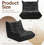 Hobestluk Small Bean Bag Chair Lazy Floor Sofa, Memory Foam Fireside Sofa - Image 2