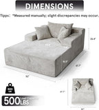 Sytopia Chaise Lounge with Armrests, Oversized Sofa Bed with 3 Pillows - Image 2