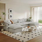 6 Seat U Shape Modular Sectional Couch Sofa by Gtilzria