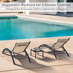 EROMMY Outdoor Chaise Lounge Set of 3, Reclining Patio Chairs - Image 3