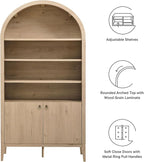 Modway Nolan Tall Arched Storage Display Cabinet in Light Oak - Image 4