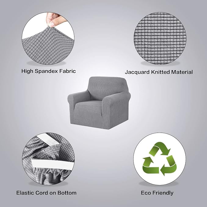 H.VERSAILTEX High Stretch Armchair Cover 1-Piece Rich Jacquard Chair Covers - Image 4