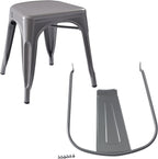 Amazon Basics Metal Dining Chairs, Indoor/Outdoor, 330-Pound Capacity, Dark Gray - Image 8