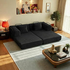 59in Convertible Sofa Bed, Corduroy Boneless Couch Bed, Futon Sleeper Sofa Pull - Image 9