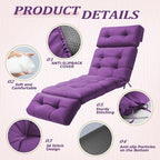 Chaise Lounge Cushion Outdoor, Waterproof Thick Patio Lounge Chair Cushion - Image 4