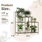 Bamworld Plant Stand Indoor Wood Plant Shelf Outdoor Tiered Plant Rack - Image 6