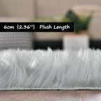 Goolela Grey Area Rug 8x10 Gray Fluffy Fuzzy Furry Rug - Image 3
