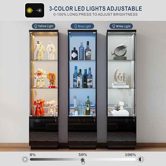 HNEBC Corner Glass Display Cabinet - Image 4