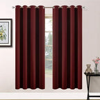 Yakamok Room Darkening Curtains 52x63 inch Length Burgundy Red-Living Room | 2 by Yakamok