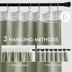MIULEE Sage Green Back Tab Blackout Curtains 52x90 Inch Long 2 Panels Set | Rod - Image 3