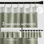MIULEE Sage Green Back Tab Blackout Curtains 52x120 Inch Long 2 Panels Set | - Image 3