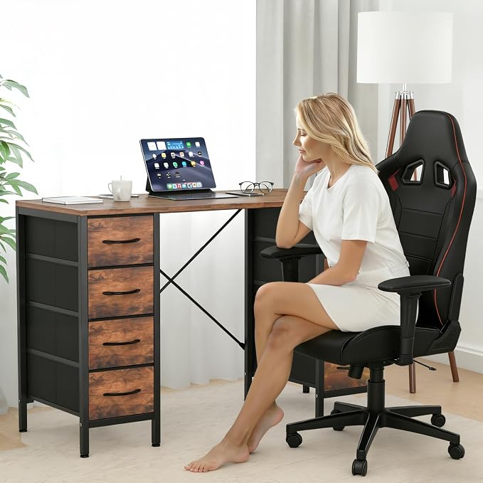 Sweetcrispy Computer Desk with 8 Fabric Drawers - Image 7