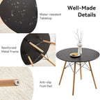 5-Piece Round Dining Table Set, Small Kitchen Table Chairs Set of 4 Space - Image 4